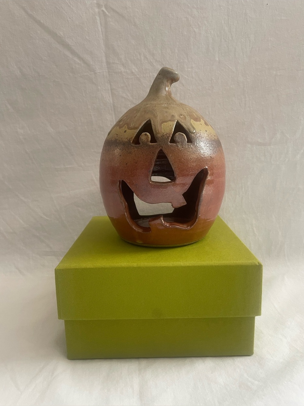 NWOT hand thrown pottery jack-o-lantern